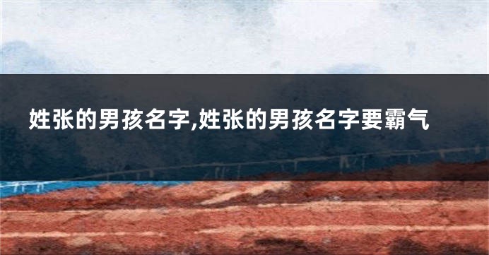 姓张的男孩名字,姓张的男孩名字要霸气
