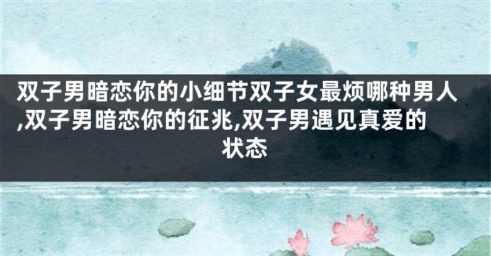 双子男暗恋你的小细节双子女最烦哪种男人,双子男暗恋你的征兆,双子男遇见真爱的状态