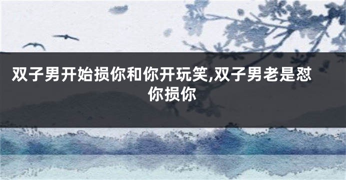 双子男开始损你和你开玩笑,双子男老是怼你损你