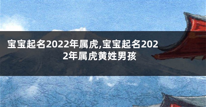 宝宝起名2022年属虎,宝宝起名2022年属虎黄姓男孩