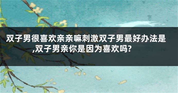 双子男很喜欢亲亲嘛刺激双子男最好办法是,双子男亲你是因为喜欢吗?