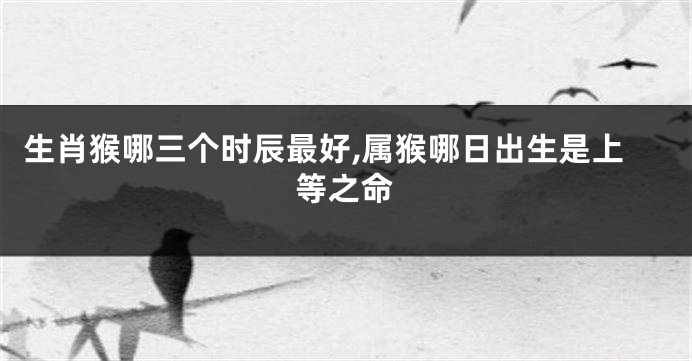 生肖猴哪三个时辰最好,属猴哪日出生是上等之命