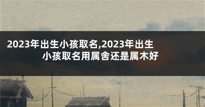 2023年出生小孩取名,2023年出生小孩取名用属舍还是属木好