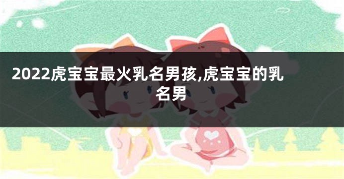 2022虎宝宝最火乳名男孩,虎宝宝的乳名男