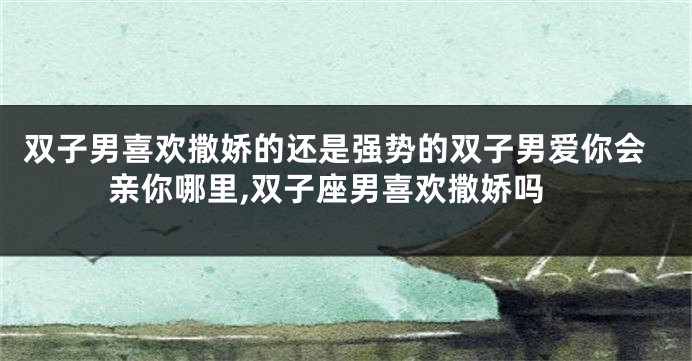 双子男喜欢撒娇的还是强势的双子男爱你会亲你哪里,双子座男喜欢撒娇吗