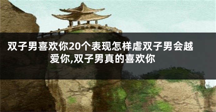 双子男喜欢你20个表现怎样虐双子男会越爱你,双子男真的喜欢你