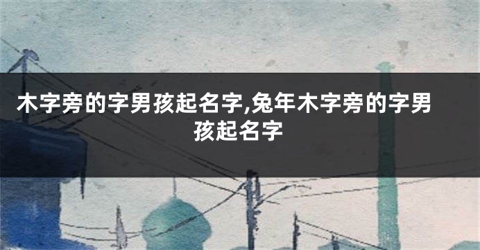 木字旁的字男孩起名字,兔年木字旁的字男孩起名字