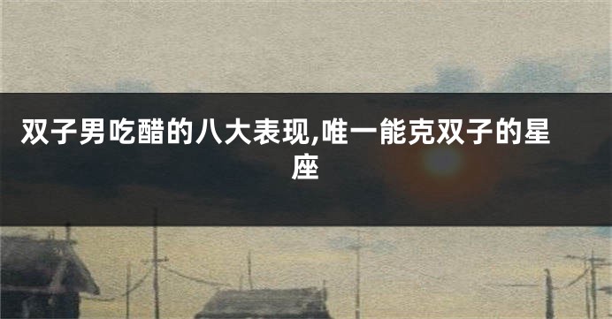 双子男吃醋的八大表现,唯一能克双子的星座