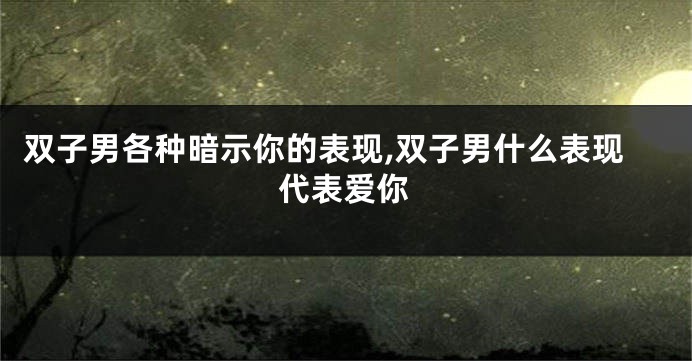 双子男各种暗示你的表现,双子男什么表现代表爱你