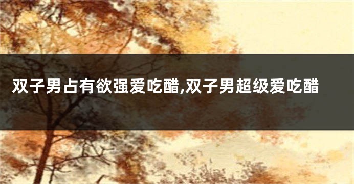 双子男占有欲强爱吃醋,双子男超级爱吃醋