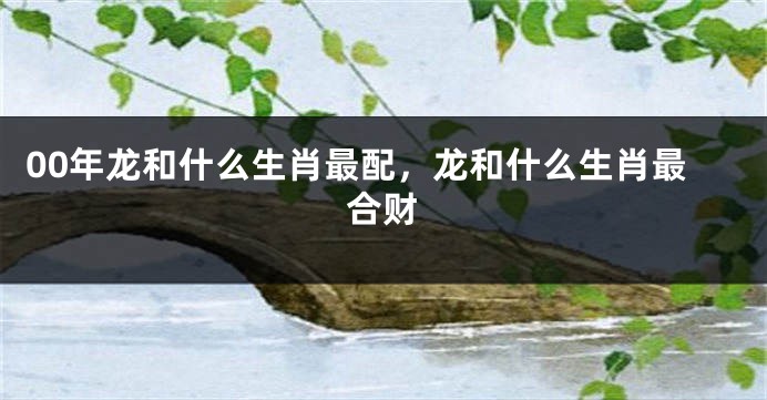 00年龙和什么生肖最配,龙和什么生肖最合财