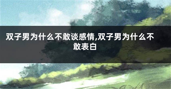 双子男为什么不敢谈感情,双子男为什么不敢表白