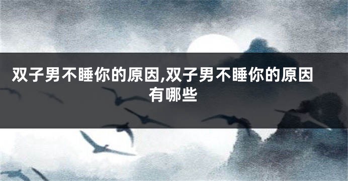 双子男不睡你的原因,双子男不睡你的原因有哪些