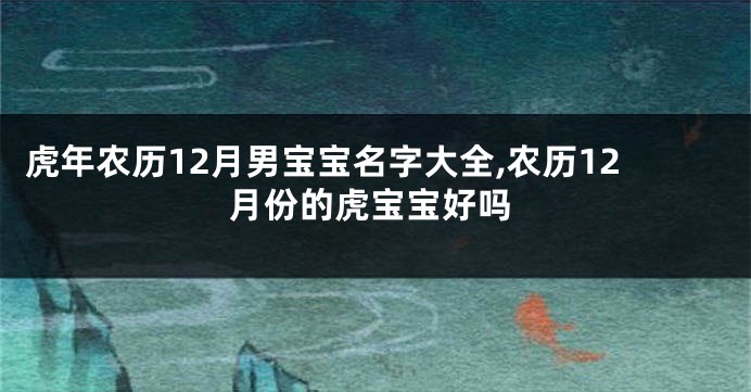 虎年农历12月男宝宝名字大全,农历12月份的虎宝宝好吗