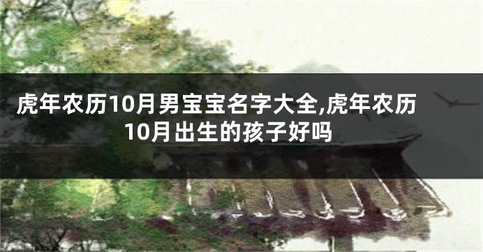 虎年农历10月男宝宝名字大全,虎年农历10月出生的孩子好吗