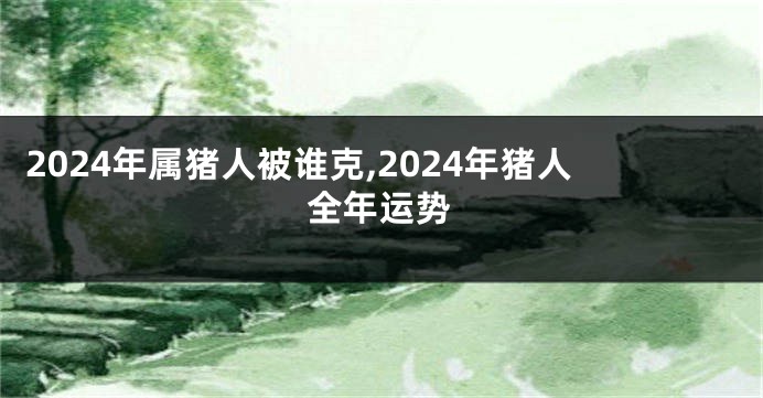 2024年属猪人被谁克,2024年猪人全年运势