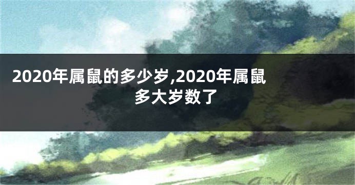 2020年属鼠的多少岁,2020年属鼠多大岁数了