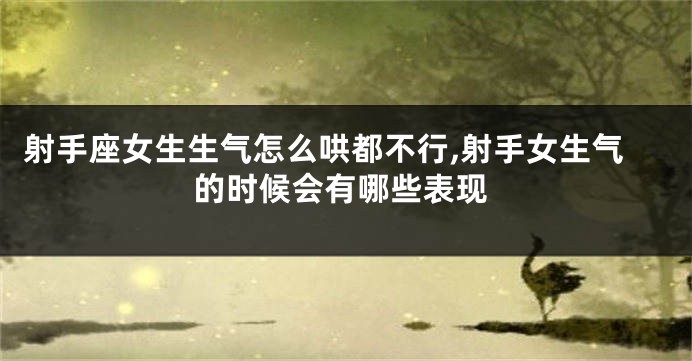 射手座女生生气怎么哄都不行,射手女生气的时候会有哪些表现