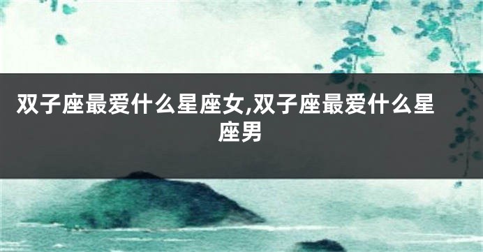 双子座最爱什么星座女,双子座最爱什么星座男