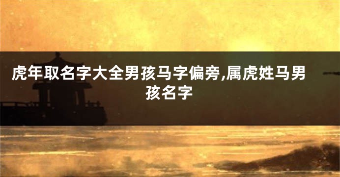 虎年取名字大全男孩马字偏旁,属虎姓马男孩名字