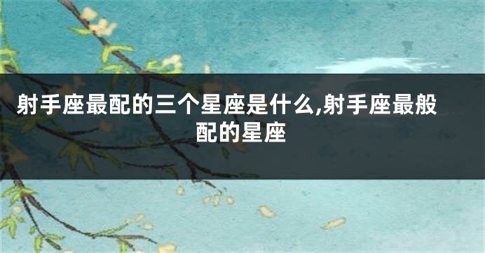 射手座最配的三个星座是什么,射手座最般配的星座