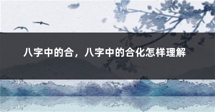 八字中的合,八字中的合化怎样理解