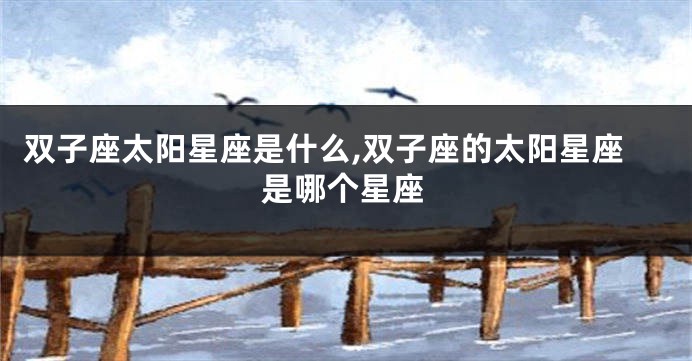 双子座太阳星座是什么,双子座的太阳星座是哪个星座