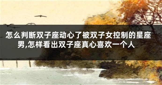 怎么判断双子座动心了被双子女控制的星座男,怎样看出双子座真心喜欢一个人