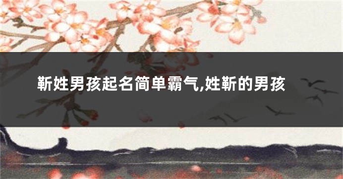 靳姓男孩起名简单霸气,姓靳的男孩