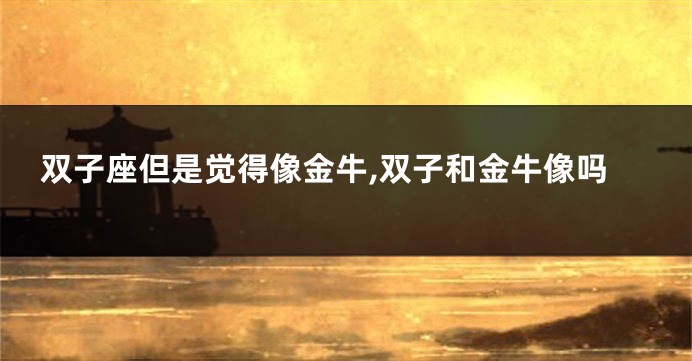 双子座但是觉得像金牛,双子和金牛像吗