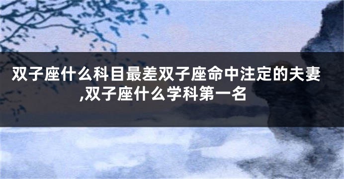 双子座什么科目最差双子座命中注定的夫妻,双子座什么学科第一名