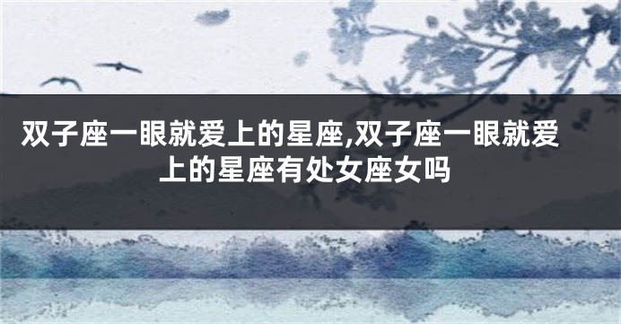 双子座一眼就爱上的星座,双子座一眼就爱上的星座有处女座女吗