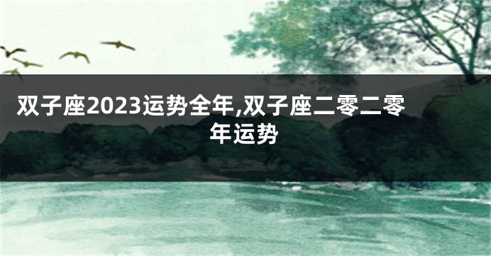 双子座2023运势全年,双子座二零二零年运势