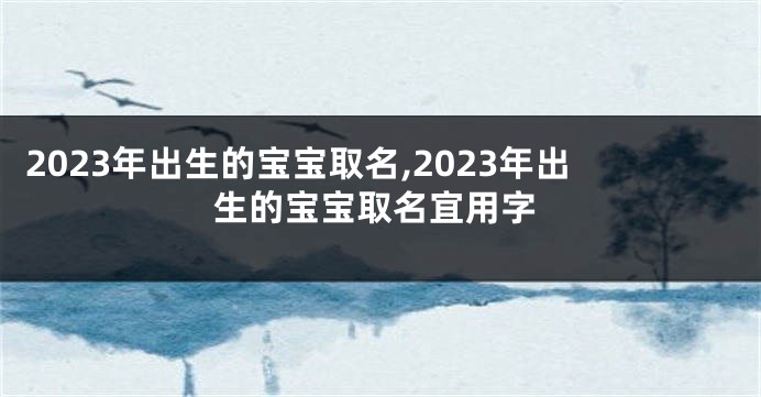2023年出生的宝宝取名,2023年出生的宝宝取名宜用字