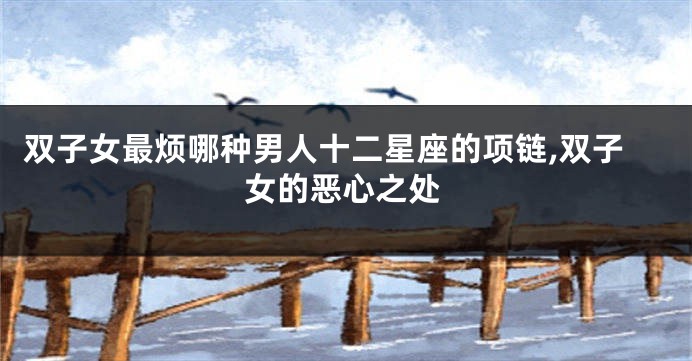 双子女最烦哪种男人十二星座的项链,双子女的恶心之处