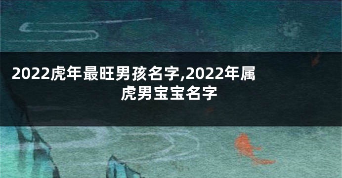 2022虎年最旺男孩名字,2022年属虎男宝宝名字