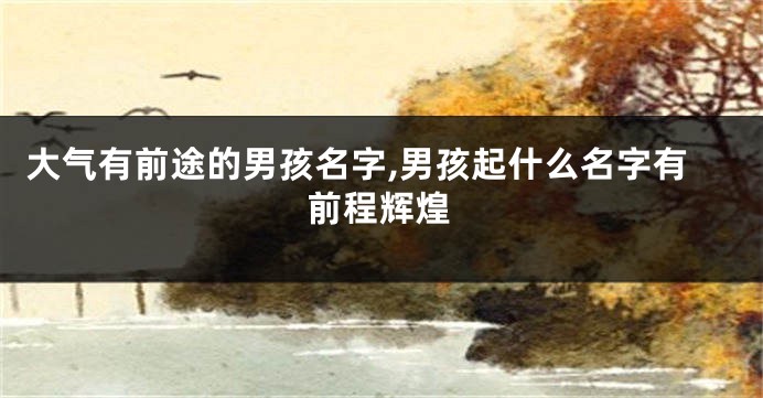 大气有前途的男孩名字,男孩起什么名字有前程辉煌