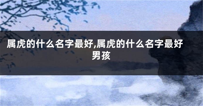 属虎的什么名字最好,属虎的什么名字最好男孩