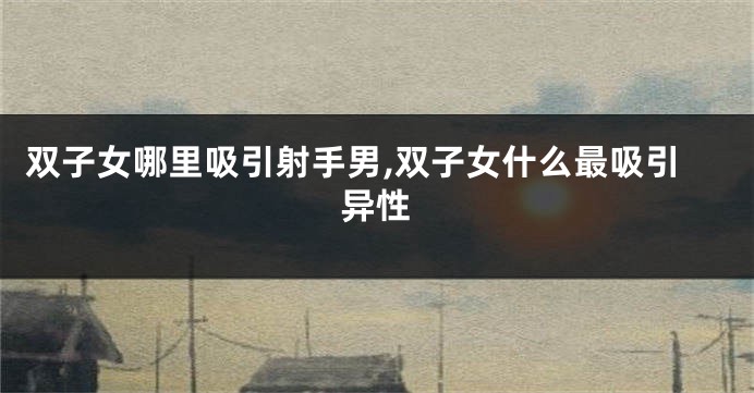 双子女哪里吸引射手男,双子女什么最吸引异性