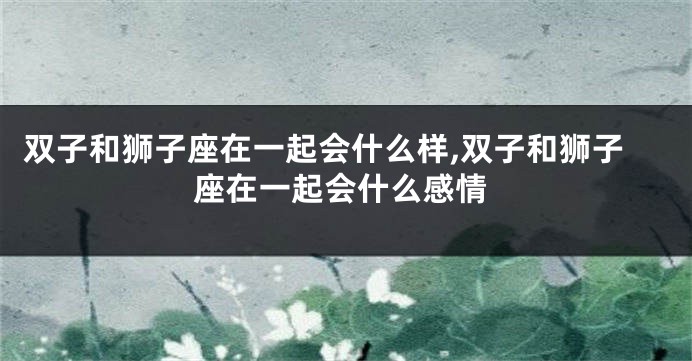 双子和狮子座在一起会什么样,双子和狮子座在一起会什么感情