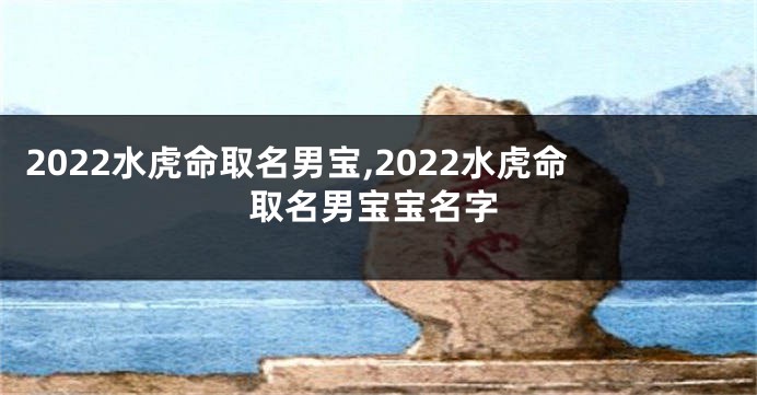 2022水虎命取名男宝,2022水虎命取名男宝宝名字