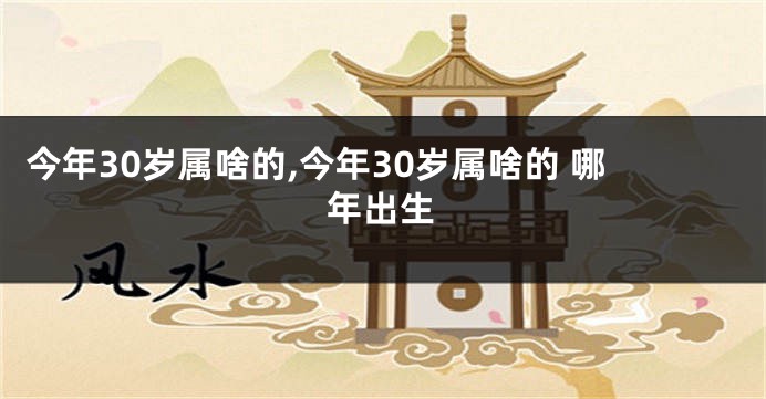 今年30岁属啥的,今年30岁属啥的 哪年出生