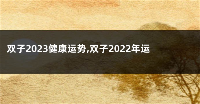 双子2023健康运势,双子2022年运
