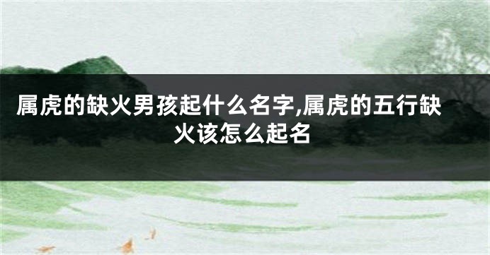 属虎的缺火男孩起什么名字,属虎的五行缺火该怎么起名