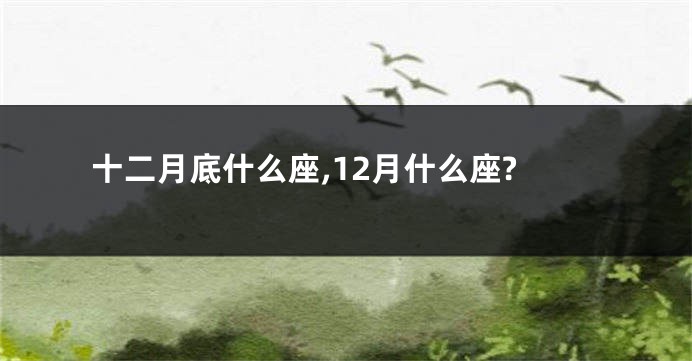 十二月底什么座,12月什么座?