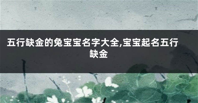 五行缺金的兔宝宝名字大全,宝宝起名五行缺金