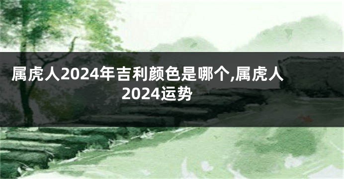属虎人2024年吉利颜色是哪个,属虎人2024运势