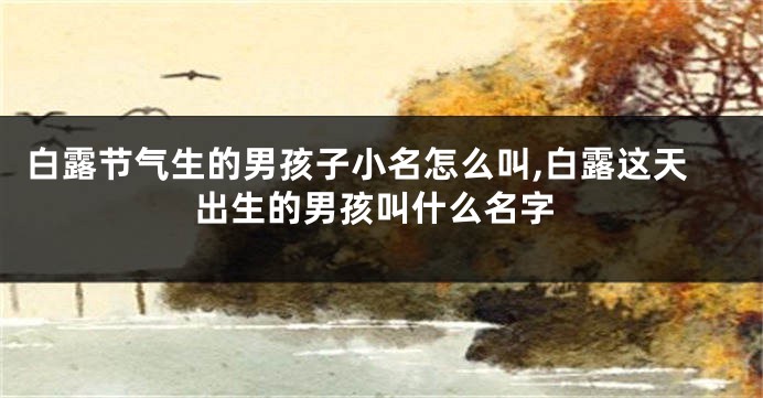 白露节气生的男孩子小名怎么叫,白露这天出生的男孩叫什么名字