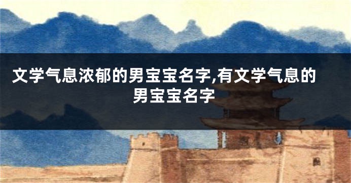 文学气息浓郁的男宝宝名字,有文学气息的男宝宝名字