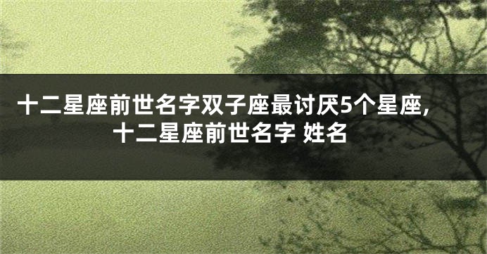 十二星座前世名字双子座最讨厌5个星座,十二星座前世名字 姓名